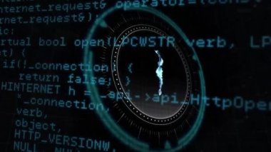 Yen sembolünün veri işleme üzerine animasyonu. küresel iş, finans, bağlantılar ve dijital arayüz konsepti dijital olarak oluşturulmuş video.