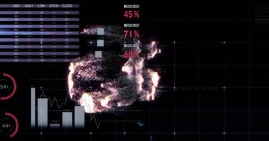 Veri işleme üzerinden uah metninin canlandırması. küresel iş, finans, bağlantılar ve dijital arayüz konsepti dijital olarak oluşturulmuş video.