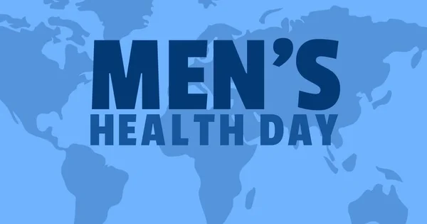 Vector Image Men Health Day Text World Map Digital Composite — Stock fotografie