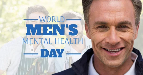 Portrait Happy Caucasian Mature Man World Men Mental Health Day — Stockfoto