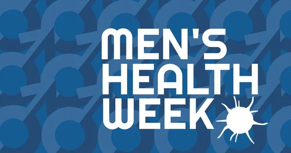 Men Health Week Text Virus Male Symbol Background Digital Composite — Stockfoto