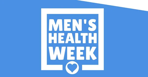 Men Health Week Heart Shape Blue Background Digital Composite Digitally — Stockfoto