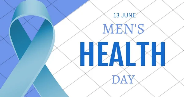 Junho Texto Dia Saúde Dos Homens Por Fita Consciência Azul — Fotografia de Stock
