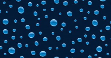 Mavi arkaplanda hareket eden su damlalarının canlandırılması. Sahil Güvenlik ve kurtarma konsepti dijital olarak oluşturuldu,