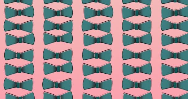 在粉色背景上漂浮的蝴蝶结的动画 形状及运动概念数码影片 — 图库视频影像
