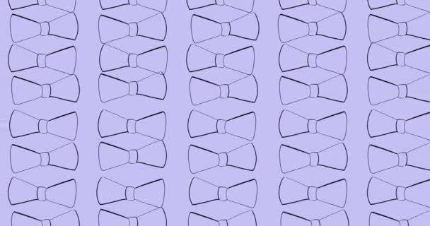 Animation Nœuds Papillon Flottant Sur Fond Lilas Vêtements Formes Concept — Video