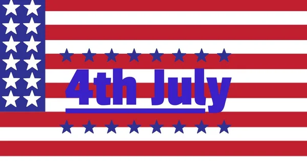 Illustrative Image 4Th July Text Star Shapes Flag America Copy — ストック写真