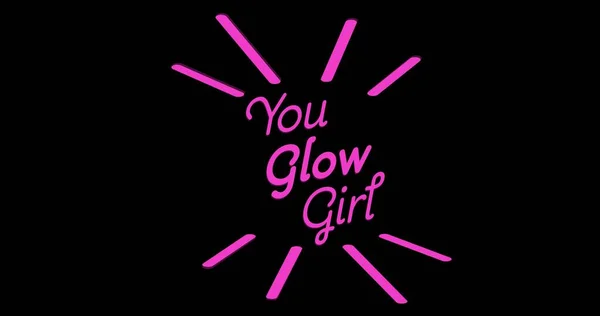 Illustrative Image You Glow Girl Text Scribbles Black Background Copy —  Fotos de Stock