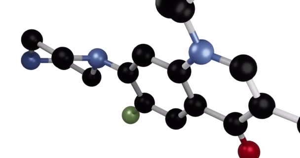 Animation Molecules Rotating White Background Science Chemistry Biology Concept Digitally — Stockvideo