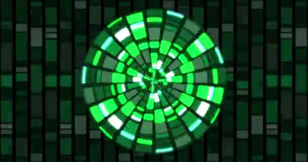 Animation Circle Made Rectangles Changing Colours Shades Green Colour Pattern — Stok video