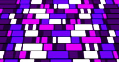 Menekşe tonlarında renk değiştiren dikdörtgenlerin animasyonu. renk, model ve hareket konsepti dijital olarak oluşturulmuş video.