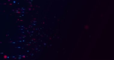 Siyah arka planda hareket eden kırmızı ve mavi noktaların animasyonu. arkaplan, dokular ve hareket kavramı dijital olarak oluşturulmuş video.