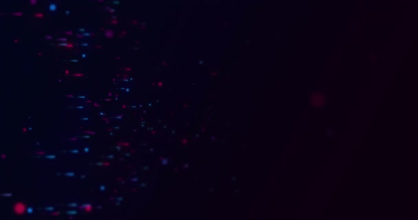 红色和蓝色点在黑色背景上移动的动画 纹理和运动概念数字生成的视频 — 图库视频影像