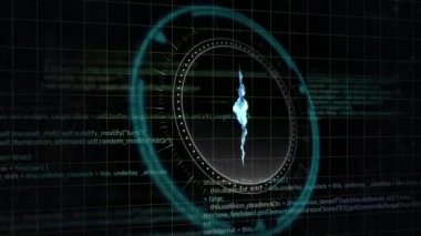 Ethereum sembolünün animasyonu, veri işleme üzerinde tarama yapmak. küresel iş, finans, bağlantılar ve dijital arayüz konsepti dijital olarak oluşturulmuş video.