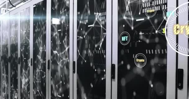 Animatie Van Nft Crypto Cirkels Servers Digitaal Geld Crypto Valuta — Stockvideo