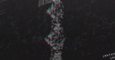 Siyah arkaplandaki veri işleme üzerinde DNA animasyonu. veri işleme ve teknoloji konsepti dijital olarak oluşturulmuş video.