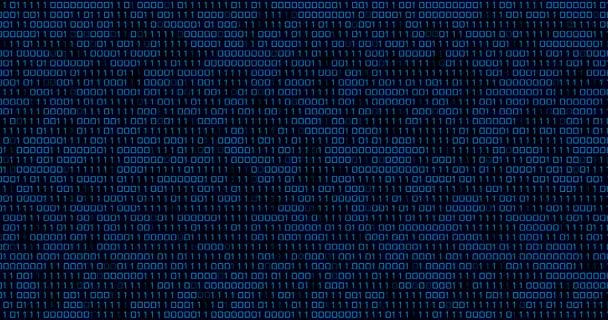 Animation Blue Binary Code Changing Black Background Programming Computers Technology — Vídeos de Stock