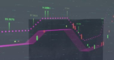 Çantanın üzerinde veri işleme animasyonu. küresel iş ve dijital arayüz kavramı dijital olarak oluşturulmuş video.