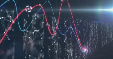 Siyah arkaplan üzerinde veri işleme animasyonu. küresel iş ve dijital arayüz kavramı dijital olarak oluşturulmuş video.