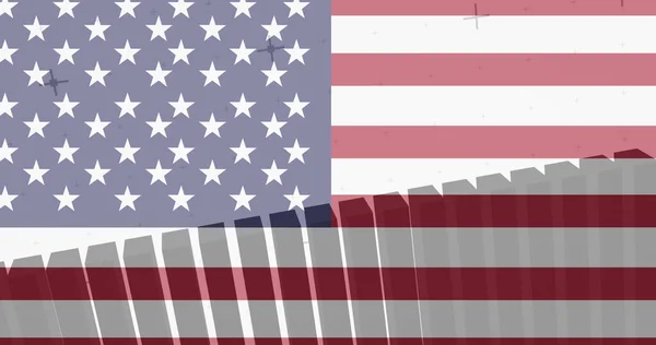 Image American Flag Top Hat Statistics Processing American Patriotism Independence — Stock Photo, Image