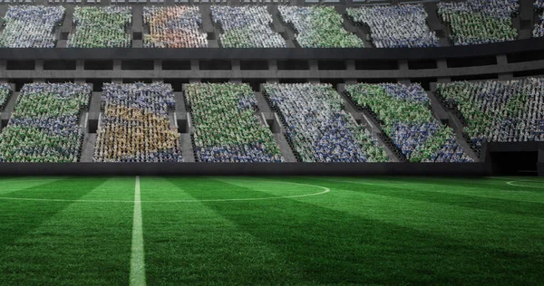 Arany Konfetti Képe Ahogy Lezuhan Stadion Felett Verseny Sport Verseny — Stock Fotó