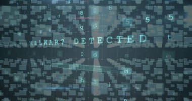 Önplandaki devre kartı ve dijital kodlardan oluşan dijital kilit bileşimi