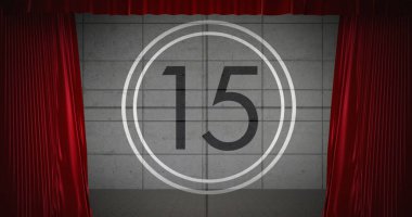 Kırmızı perdeli tiyatroda canlandırılmış geri sayım 