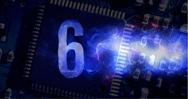 Digital Animated Countdown Computer Chip Background — Stockfoto