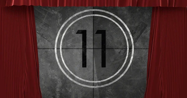 Animated Countdown Animated Red Theatre — Stock Fotó