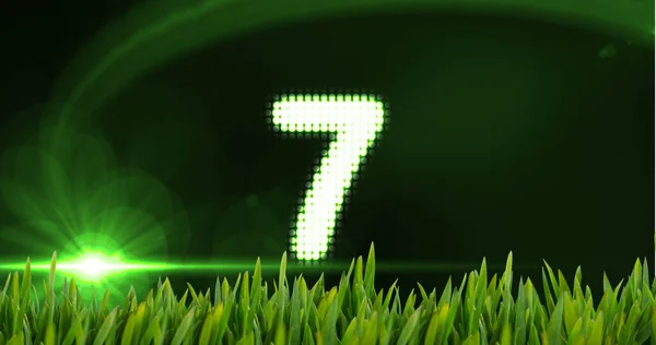 Animated Countdown Lights Grass Digital Animated Background — Stock Photo, Image