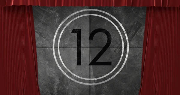 Animated Countdown Animated Red Theater — Stockfoto