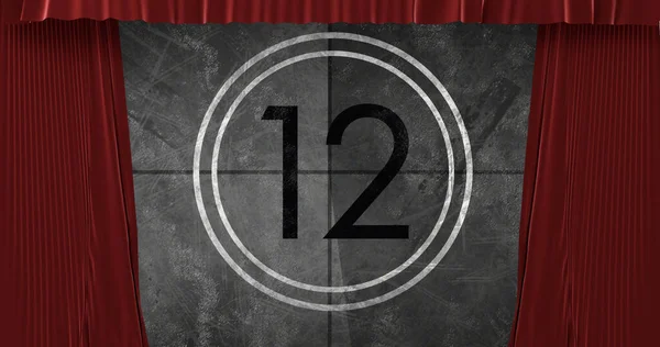 Animated Countdown Animated Red Theater — 图库照片