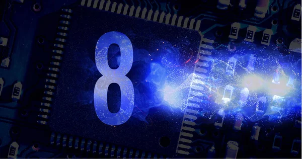 Digital Animated Countdown Computer Chip Background — Fotografia de Stock