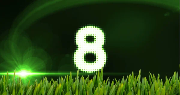 Animated Countdown Lights Grass Digital Animated Background — Stock Photo, Image