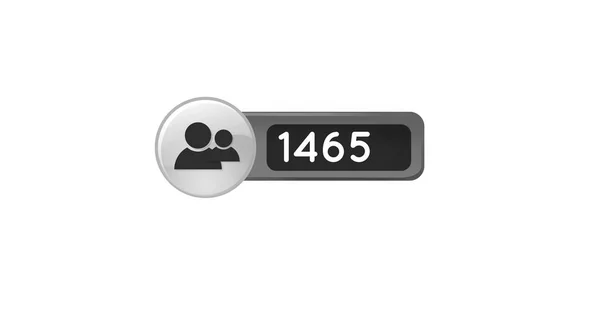 Digital Image Numbers Increasing Numbers Human Icon Grey Box White — Stock Fotó