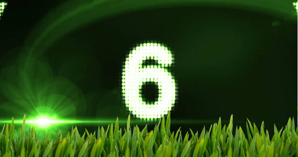 Animated Countdown Lights Grass Digital Animated Background — Stockfoto