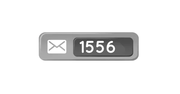 Digital Image Increasing Numbers Message Icon Grey Box White Background — Stockfoto