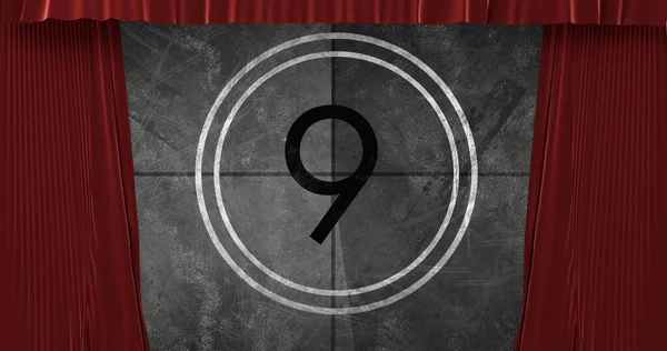 Animated Countdown Animated Red Theatre — Zdjęcie stockowe