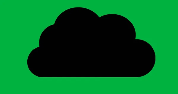 Digital Image Number Increasing Black Cloud Green Background — Stockfoto