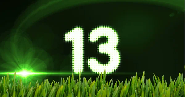 Animated Countdown Lights Grass Digital Animated Background — Stockfoto
