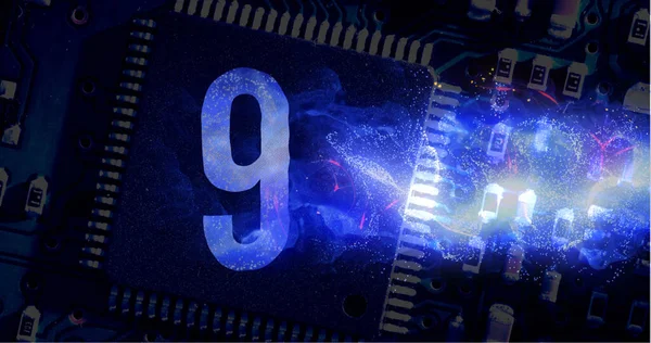 Digital Animated Countdown Computer Chip Background — Stock fotografie