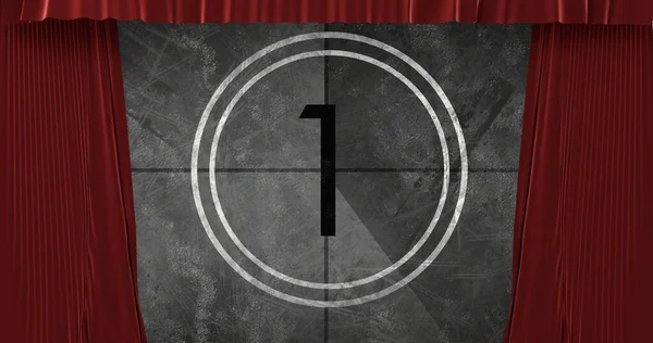 Animated Countdown Animated Red Theater — Stockfoto