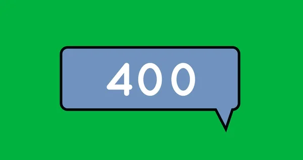 Digital Image Increasing Numbers Blue Chat Box Green Background — Zdjęcie stockowe