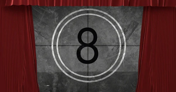 Animated Countdown Animated Red Theater — Photo