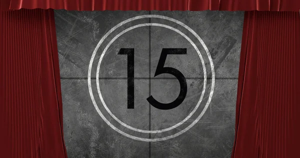 Animated Countdown Animated Red Theater — 图库照片