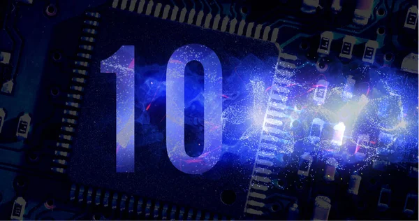 Digital Animated Countdown Computer Chip Background — Stockfoto
