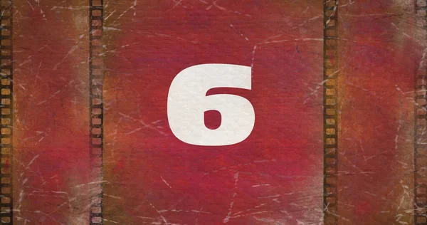 Vertical View Red Film Countdown Image Sizzles — Foto Stock