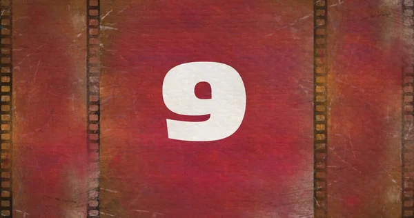 Vertikale Ansicht Des Roten Film Countdown Bildes Mit Brutzeln — Stockfoto