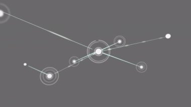 Siyah arkaplandaki bağlantı ağının canlandırılması. küresel iş, bağlantılar ve dijital arayüz konsepti dijital olarak oluşturulmuş video.