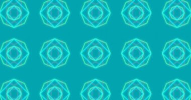 Mavi arkaplanda hareket eden şekillerin animasyonu. Retro gelecek ve dijital arayüz konsepti dijital olarak oluşturulmuş video.